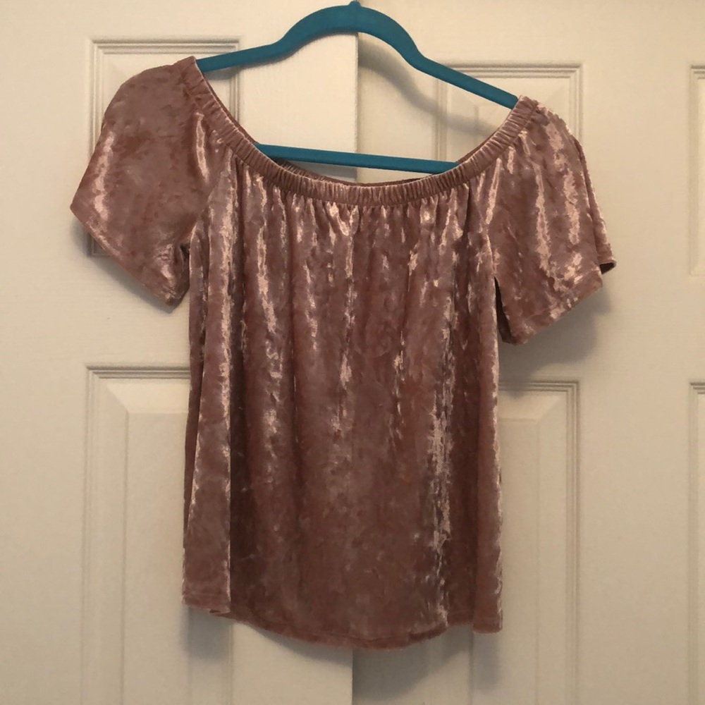 Velvet Off-The-Shoulder Top
